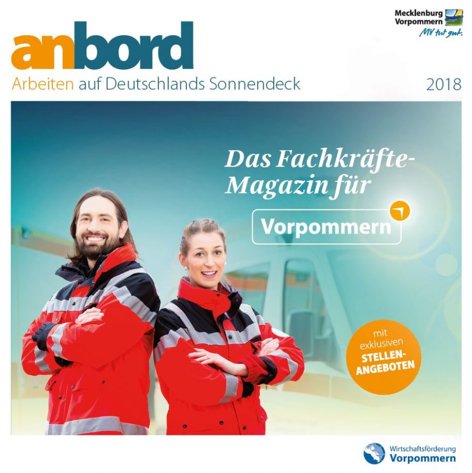 Dritte Auflage des „anbord“-Fachkräftemagazins  in Vorpommern. Deutschlands Sonnendeck erschienen