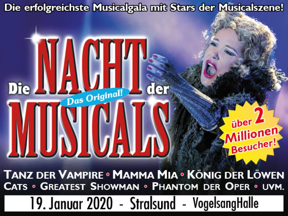 „Die Nacht der Musicals“ in Stralsund: 10 % Rabatt für Sparkassen-Kunden